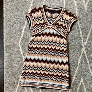 Gap Kids Short Sleeve Knit Brown Sweater Dress XS